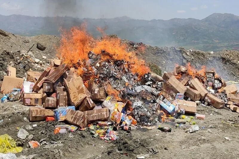 ۷۰ تن کالای غیربهداشتی در آذربایجان‌شرقی امحا شد