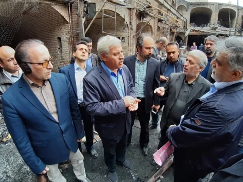 خسارت آتش سوزی بازار تبریز 20 میلیارد تومان است