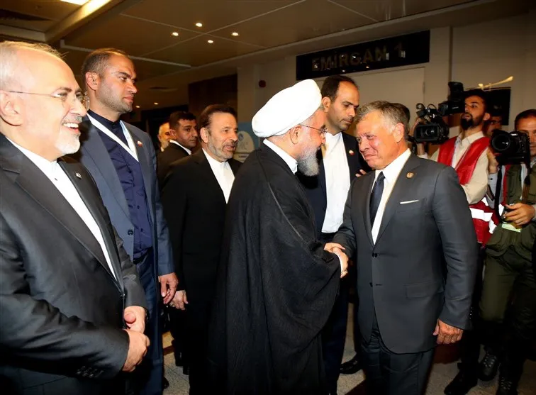 خوش و بش روحانی و پادشاه اردن