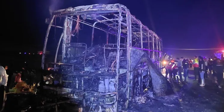 جزئیات آتش گرفتن اتوبوس مسافربری در جاده اهر- تبریز